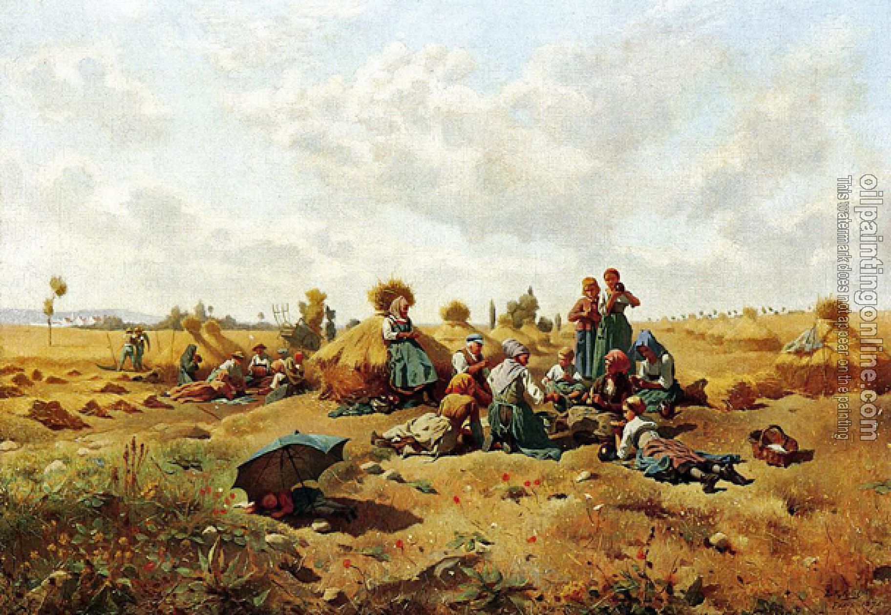 Daniel Ridgway Knight - Peasants Lunching in a Field